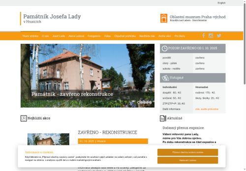 Zobrazit webové stránky Památník Josefa Lady a jeho dcery Aleny