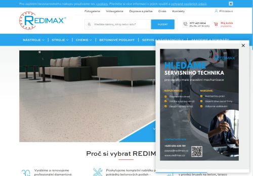 REDIMAX spol. s r.o. nabízí práci na pozici Servisní technik malé stavební mechanizace v obci Plzeň