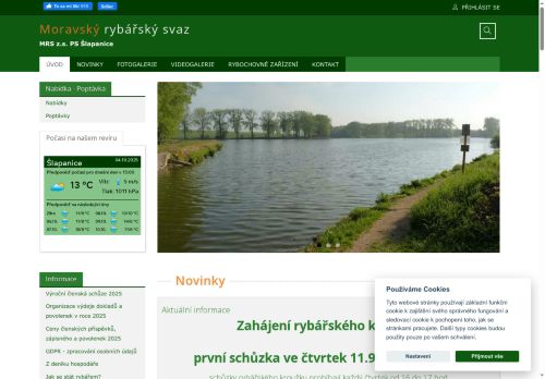 Zobrazit webové stránky Moravský rybářský svaz MO Šlapanice
