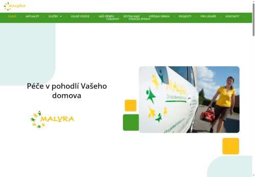 Webové stránky Malyra s.r.o., Mnichovo Hradiště