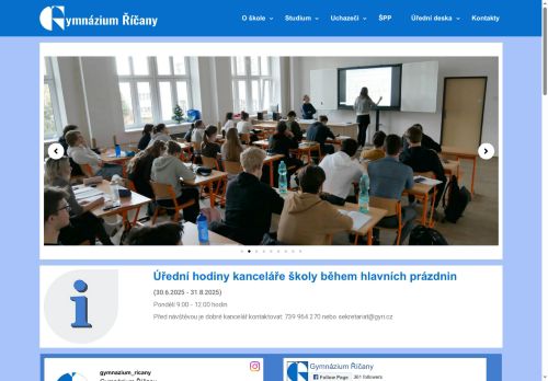 Zobrazit webové stránky Gymnázium Říčany