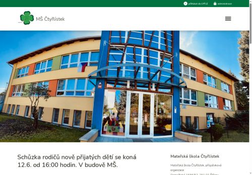 Zobrazit webové stránky Mateřská škola Čtyřlístek Říčany, příspěvková organizace
