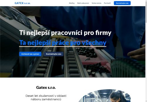 Webové stránky GATEX s.r.o., Mladá Boleslav
