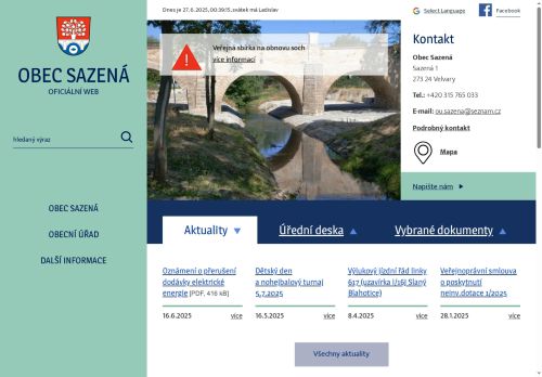 Zobrazit webové stránky Obecní úřad Sazená