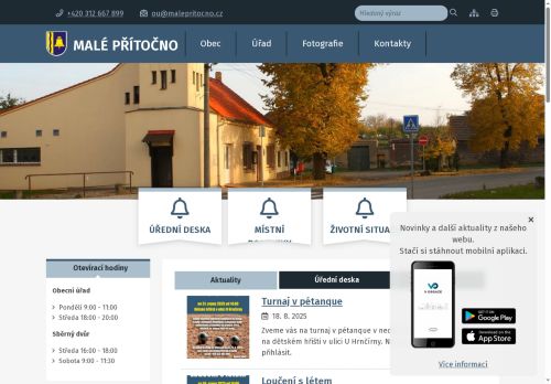 Zobrazit webové stránky Obecní úřad Malé Přítočno