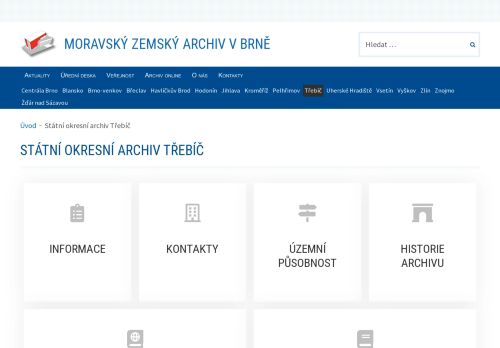Zobrazit webové stránky Státní okresní archív Třebíč
