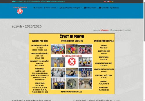 Zobrazit webové stránky TJ Sokol Černošice