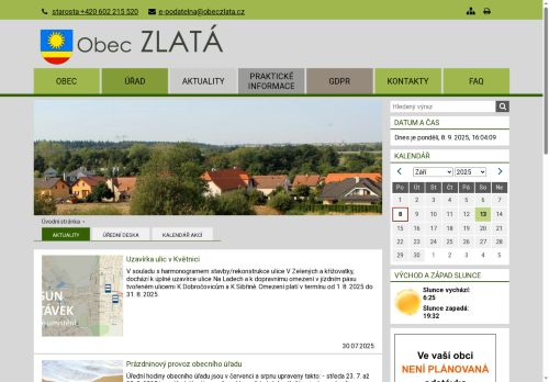 Zobrazit webové stránky Obecní úřad Zlatá