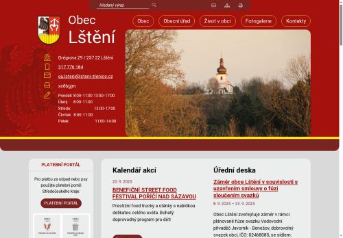 Zobrazit webové stránky Obecní úřad Lštění