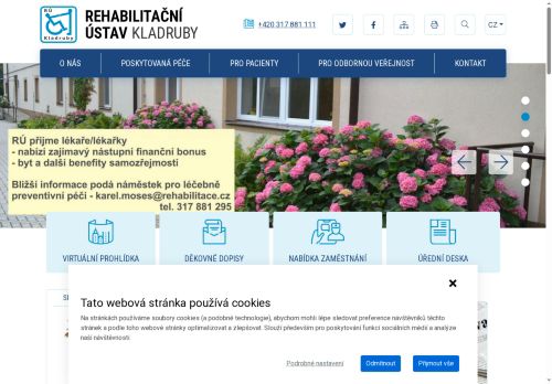 Webové stránky Rehabilitační ústav Kladruby, Kladruby