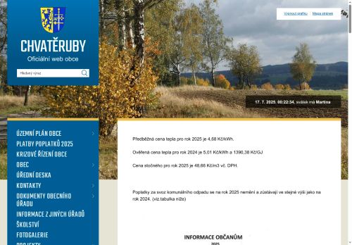 Zobrazit webové stránky Obecní úřad Chvatěruby