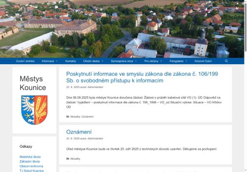 Zobrazit webové stránky Úřad městyse Kounice