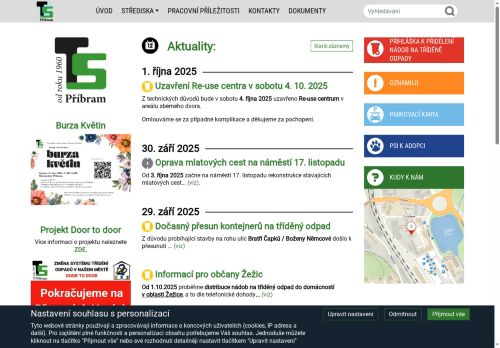 Technické služby města Příbrami, příspěvková organizace nabízí práci na pozici dělník - metař v obci Příbram