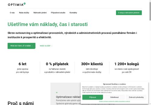 Webové stránky OPTIMIA facility s.r.o., Rosice