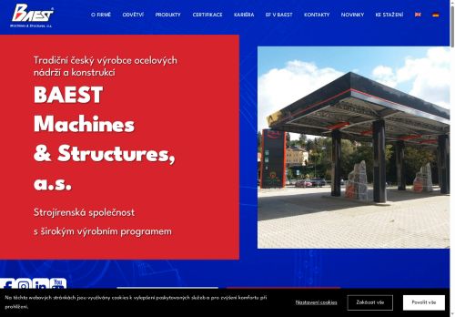 BAEST Machines & Structures, a.s. nabízí práci na pozici Skladník/ice v obci Benešov
