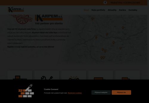 Webové stránky KARPEM a.s., Přeštice