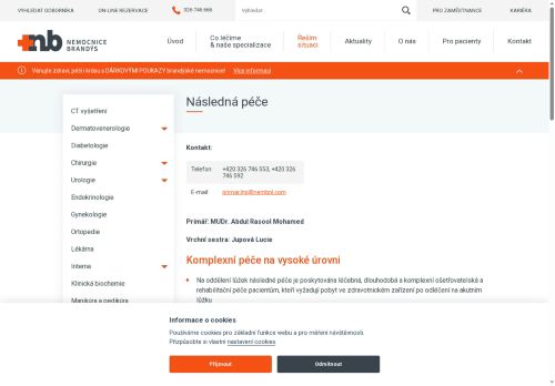 Zobrazit webové stránky Následná péče Nemocnice Brandýs nad Labem