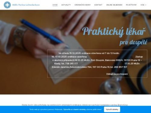 Praktický lékař pro dospělé - MUDr. Pavlína Lichtenberková