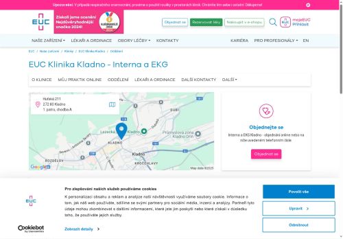 Zobrazit webové stránky Interna a EKG - EUC Klinika Kladno