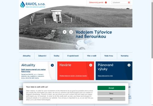 Webové stránky RAVOS, s.r.o., Rakovník