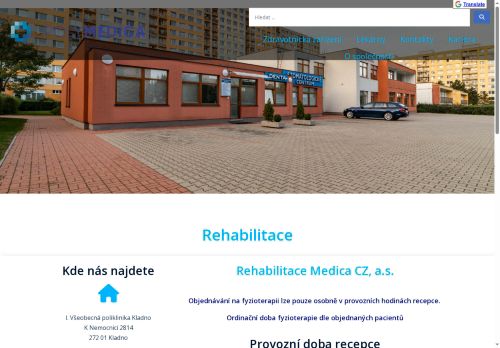 Zobrazit webové stránky Rehabilitace - I. Všeobecná poliklinika Kladno