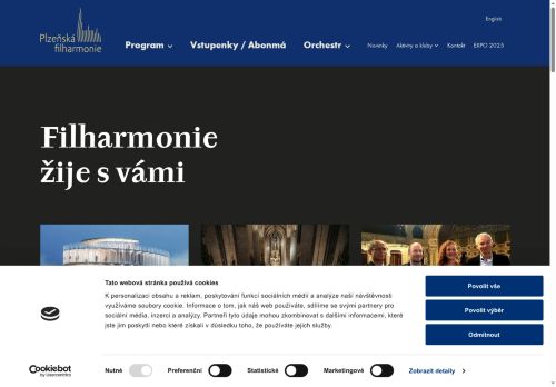 Webové stránky Plzeňská filharmonie, obecně prospěšná společnost, Plzeň
