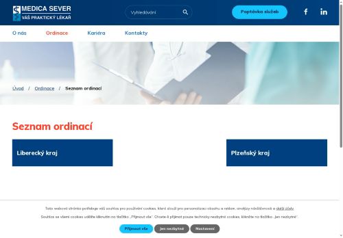 Zobrazit webové stránky Praktický lékař pro dospělé - MEDICA SEVER - MUDr. Daniel Frňka, MUDr. Bondarieva - ul. Hřebečská