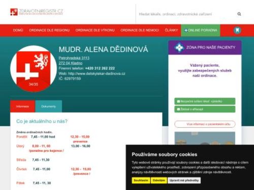 Praktický lékař pro děti a dorost - MUDr. Alena Dědinová