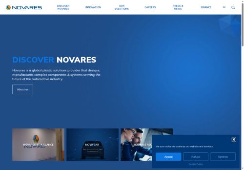 Webové stránky Novares CZ Cerhovice s.r.o., Cerhovice