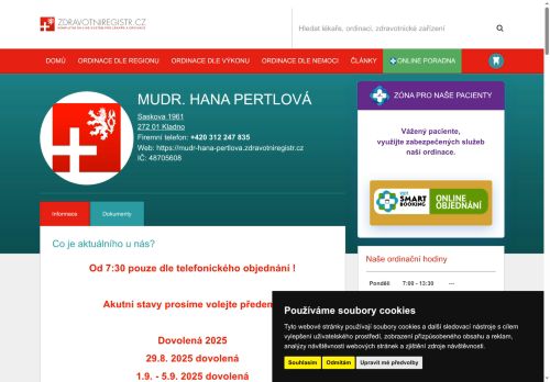 Zobrazit webové stránky Kožní ordinace - MUDr. Hana Pertlová