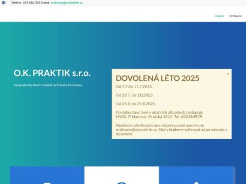 Praktický lékař pro dospělé - OK Praktik - MUDr. Oldřich Korec, MUDr. Miroslava Caithamlová, MUDr. Veronika Hrmová