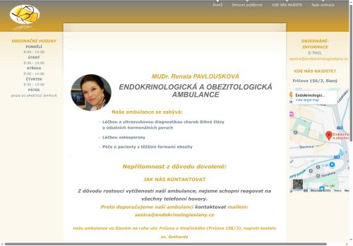 Zobrazit webové stránky Endokrinologická a obezitologická ambulance - MUDr. Renata Pavlousková