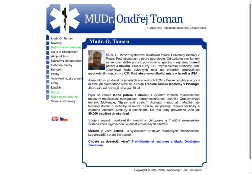 Zobrazit webové stránky Ambulance myoskeletální medicíny, chiropraxe a akupunktury - MUDr. Ondřej Toman