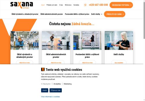 SAXANA GROUP k.s. nabízí práci na pozici uklízeč/ka v obci Blatnice