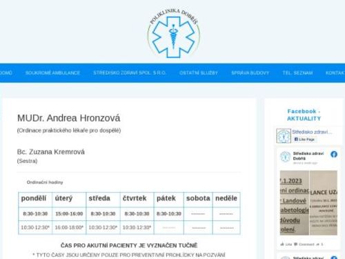 Praktický lékař pro dospělé - Středisko zdraví spol. s.r.o. - MUDr. Andrea Hronzová