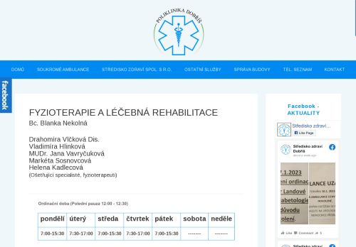 Zobrazit webové stránky Fyzioterapie a léčebná rehabilitace - Středisko zdraví spol. s.r.o.