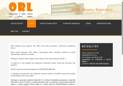 Zobrazit webové stránky ORL Medicentrum Beroun - MUDr. Michaela Krechlerová