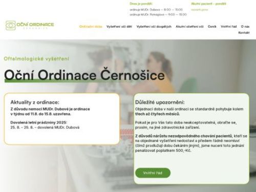 Oční ordinace - MUDr. Miluše Dubová, MUDr. Marie Rotnáglová