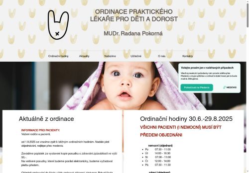 Zobrazit webové stránky Praktický lékař pro děti a dorost - MUDr. Radana Pokorná