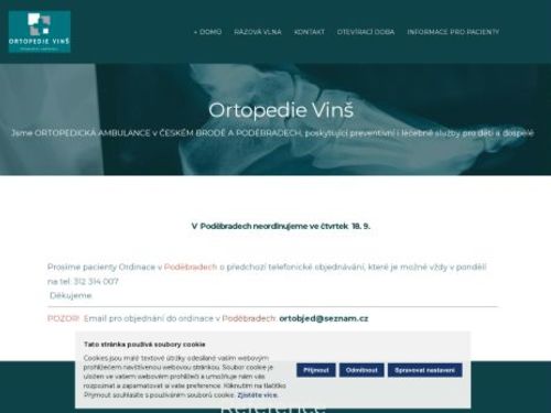 Ortopedie Vinš - MUDr. Michal Vlk, MUDr. Milan Plaček, MUDr. Milan Němejc