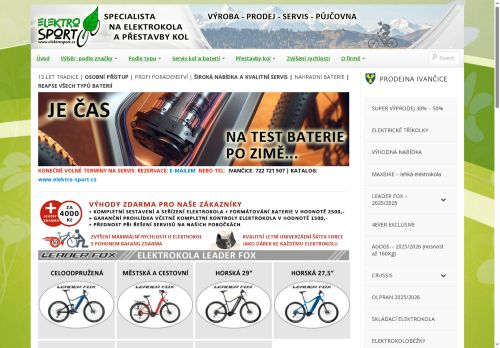 Zobrazit webové stránky Elektrokola Ivančice - Elektrosport s.r.o.