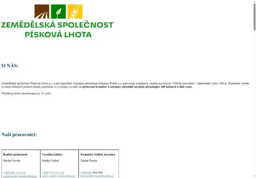 Webové stránky Zelenina Polabí a.s., Písková Lhota