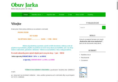 Zobrazit webové stránky Obuv Jarka