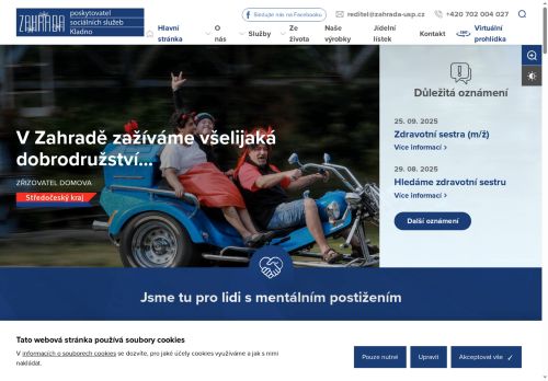 Zahrada, poskytovatel sociálních služeb nabízí práci na pozici Zdravotní sestra/bratr v obci Kladno