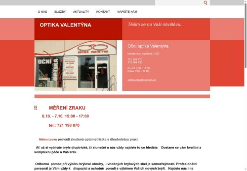 Zobrazit webové stránky Oční optika Valentýna