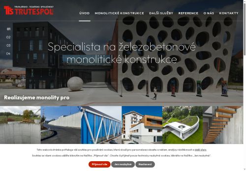 Webové stránky TRUTESPOL MONOLITY s.r.o., Nýřany