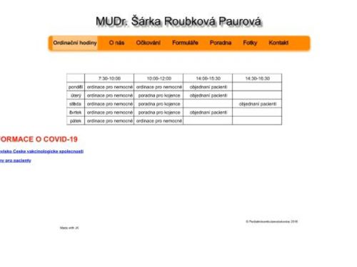 Praktický lékař pro děti a dorost - MUDr. Šárka Roubková Paurová