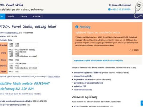 Praktický lékař pro děti a dorost a dětská endokrinologie - MUDr. Pavel Skála