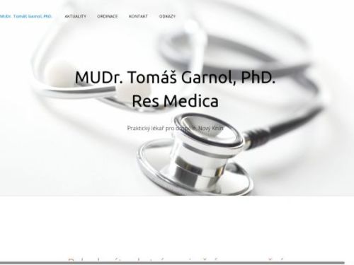 Praktický lékař pro dospělé - MUDr. Tomáš Garnol, Ph.D.