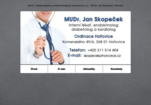 Zobrazit webové stránky Interní a diabetologická ambulance - MUDr. Jan Skopeček